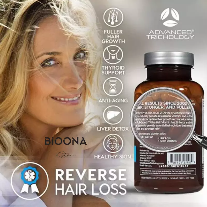 مکمل ضد ریزش مو Foli Growth برند Advance Trichology با کیفیت