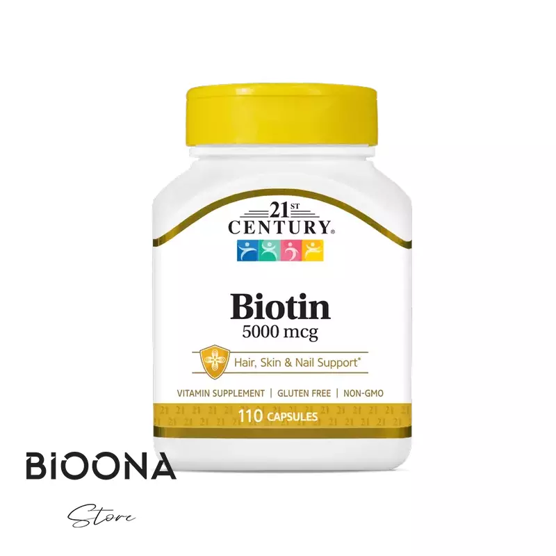 کپسول بیوتین با دوز 5000 میکروگرم – برند 21st Century