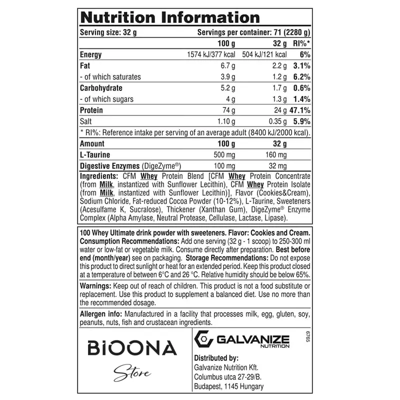 پروتئین وی گالوانایز نوتریشن| Galvanize Nutrition 100 Whey